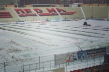 FOTO. “Amkar”–“Dinamo” o'yini qalin qor sabab qoldirildi