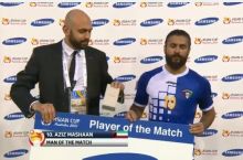 Quvayt - Janubiy Koreya uchrashuvining eng yaxshi futbolchisi - Aziz Mashaan