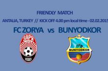 "Bunyodkor": Bugun “Zarya” bilan o'ynaymiz