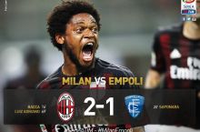 Italiya chempionati, 2-tur. Bakka va Adriano "Milan"ga g'alaba keltirdi