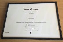 Англия Премьер лигаси ҳамкорлик учун "УзРепорт ТВ" телеканалига сертификат топширди