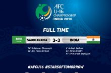 U-16 Осиё чемпионати. Ҳиндистон 90+7-дақиқадаги пенальти эвазига мағлубиятдан қутулиб қолди