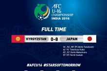 U16 Осиё чемпионати. Қирғизистон - Япония 0:8