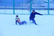 “Сўғдиёна” ўринбосарлари қорда ҳам мавсумга тайёргарликни давом эттирмоқда ФОТО