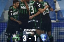 A Ceriya. “Sassuolo” “Empoli”ni mag'lub etdi, Duglas Kosta tupurgan futbolchi gol urdi
