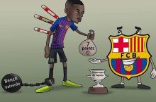 Dembele hech nimaga qaramay "Barselona"ga foyda keltirmoqda (karikatura)