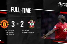 APL. Lukaku " Manchester Yunayted"ga g'alaba keltirdi va boshqa natijalar