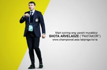championat.asia talqiniga ko'ra mart oyining eng yaxshi murabbiyi - SHota Arveladze