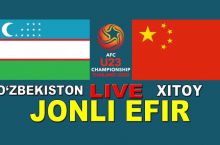 Xitoy U-23 - O'zbekiston U-23. Uchrashuvni ONLAYN tomosha qiling